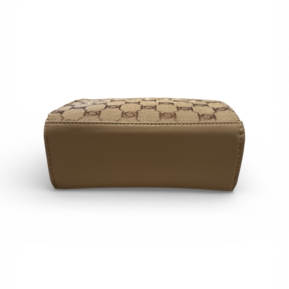 Bebe Talulla Mini Satchel - Brown Geometric Crossbody Bag - Picture 6 of 8
